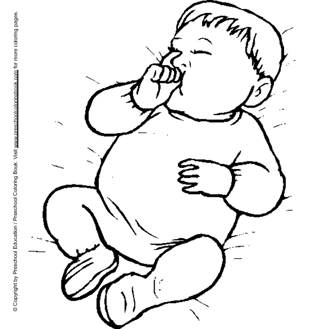 www.preschoolcoloringbook.com / New Baby Coloring Page