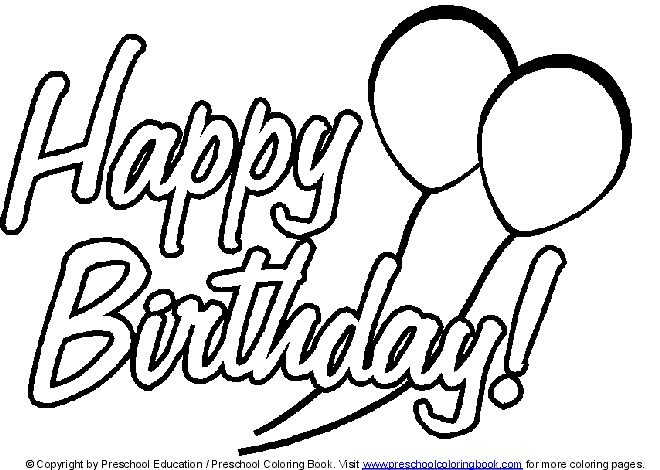 wwwpreschoolcoloringbookcom Happy Birthday Coloring Page