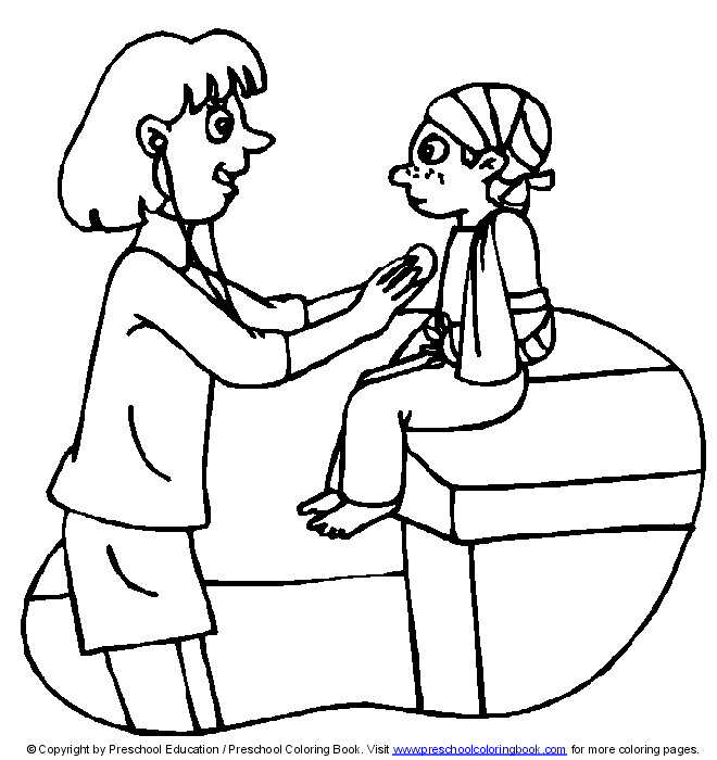 www.preschoolcoloringbook.com / Doctor & Hospital Coloring Page
