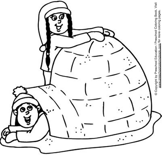 igloo coloring pages preschool - photo #14