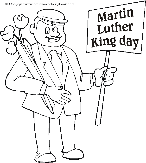 Www.preschoolcoloringbook.com / Martin Luther King Coloring Page