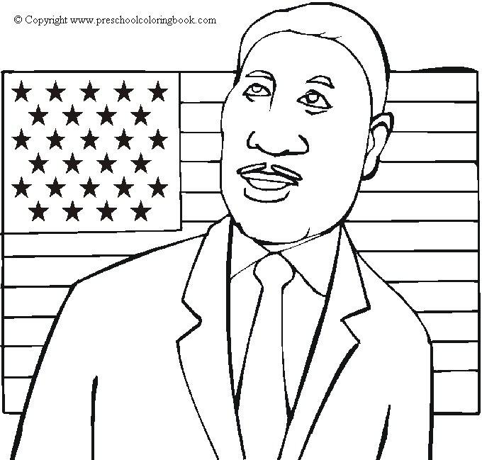 www.preschoolcoloringbook.com / Martin Luther King Coloring Page